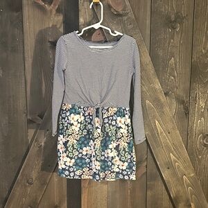 Carter's Navy and White Striped Floral Dress